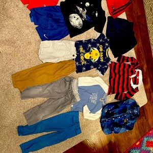 Boys SZ 5 lot of 22 spring summer outfits EUC Shorts. Pants LS Shirt Tee & pants